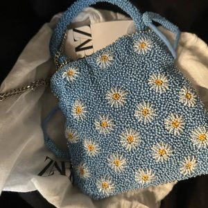 NEW Zara Beaded Daisy Mini Bag Purse